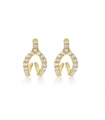 Penny Levi CZ Wishbone Jacket Earrings