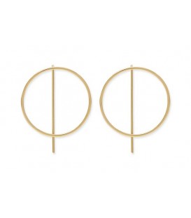 Boho Betty Emmanuel Gold Circle with bar Thread Through Earrings