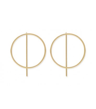 Boho Betty Emmanuel Gold Circle with bar Thread Through Earrings