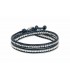 Boho Betty Topper Navy Leather Wrap Bracelet