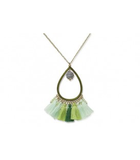 Bahiti Green Ombre Tasseled Necklace