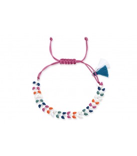 Boho Betty Tang Multi Colour Leaf Chain Bracelet