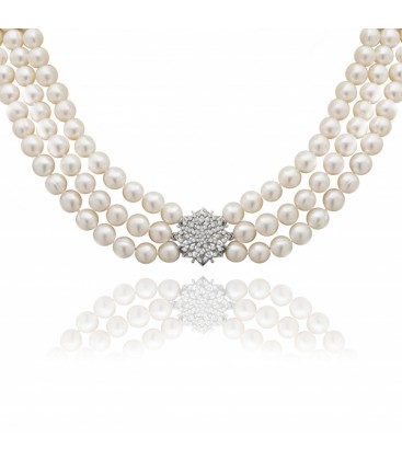 3 strand necklace with baroque pearls