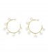Lucky Eyes Baroque Pearl Large Hoops Gold