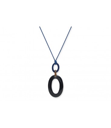 Boho Betty Antheia Horn Black & Blue Necklace