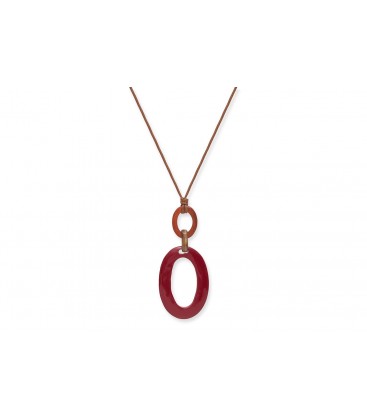 Boho Betty Elpis Horn, Red, Orange and Tan Necklace