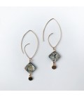 Bcharmd Jayne Semi Precious Abalone Seashell Earrings