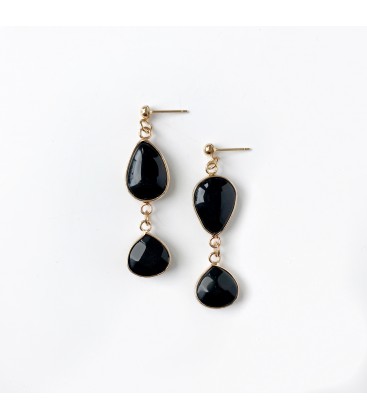 Bcharmd semi precious Black Agate earrings