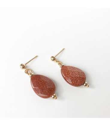 Bcharmd Powers semi precious caramel sandstone earrings