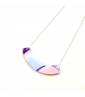 Jojo Blue Curve Necklace Purple Haze Silver