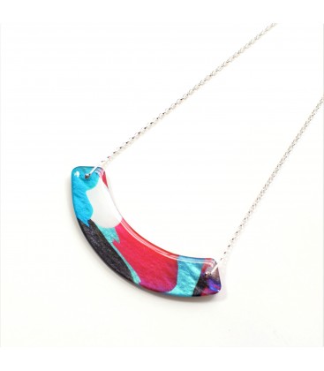 Jojo Blue Curve Winter Fuchsia Necklace