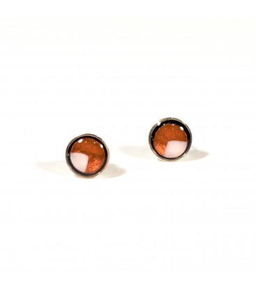 JoJo Blue Bronze Stud Earrings