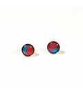 JoJo Blue Small Pink/Turquoise Stud Earrings