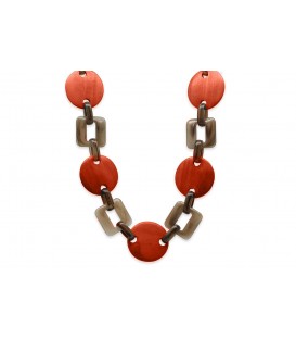 Boho Betty Themis Orange Linked Chain Necklace