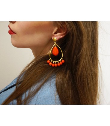 Boho Betty Coral Polka Hoop
