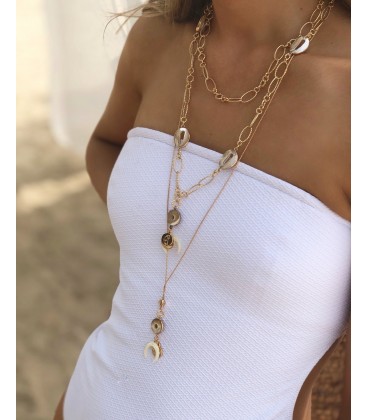 Bcharmd Daisy Seashell Necklace Gold
