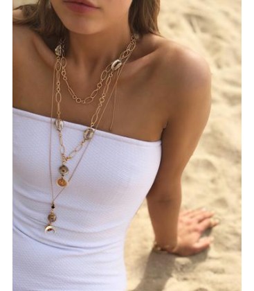 Bcharmd Caral Seashell Necklace Gold