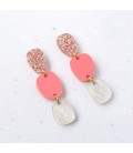 Lily Earrings - Pink Glitter