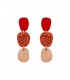 Lily Earrings - Red Copper Glitter