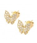 Butterfly Crystal Studs Gold by Lucky Eyes