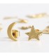 Mismatch Moon & Star Earrings Gold