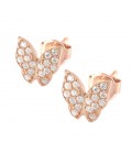 Butterfly Crystal studs Rose Gold by Lucky Eyes