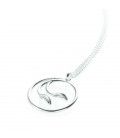 Collette Waudby 2 Tiny Forged Leaves in Circular Pendant