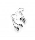 Collette Waudby Tiny Forged Leaf & Double Stem Drop Earring