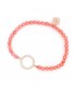 Coral Beaded Bracelet with Circle of Life Charm