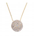Lucky Eyes Pave Disc Pendant Gold