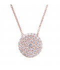 Lucky Eyes Pave Disc Pendant Rose Gold