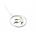 Collette Waudby 3 Tiny Forged Leaves in Pendant with 9ct gold