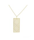 Geo Rectangle Necklace Gold