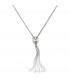 Long Silver/Crystal Pendant with Tassel