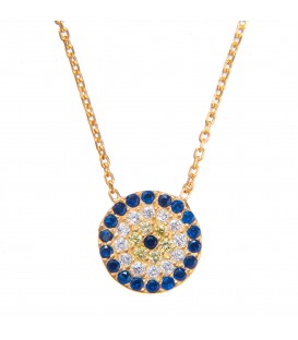 Lucky Eyes Classic Round Eye Necklace Gold