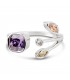 Silver Plated Ring with Coloured Gemstones