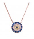 Lucky Eyes Classic Round Eye Necklace Rose Gold