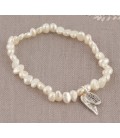 Lila Heart Bracelet in Cream Pearl 