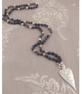 Lila Heart Necklace in Navy Jade & Crystal