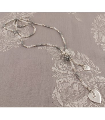 Eva Necklace in Silver & Grey