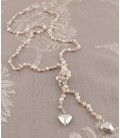Eva Necklace in Cream Pink & Grey Pearl