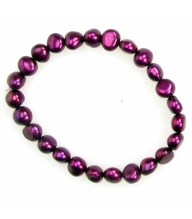 Red Purple Elastic Pearl Bracelet