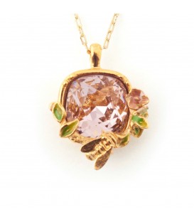 Scenes of Nature Crystal Pendant Bee & Rose