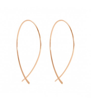 Boho Betty Bellucci Rose Gold Thread Through Earrings with Curved Bar
